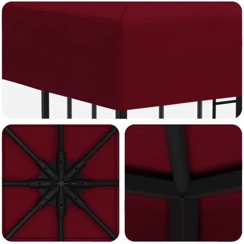 Gazebo 3 x 3 m Tamno crvena Poliester i čelik 190 gsm - Tamno crvena Bez bočnog zida Cijena