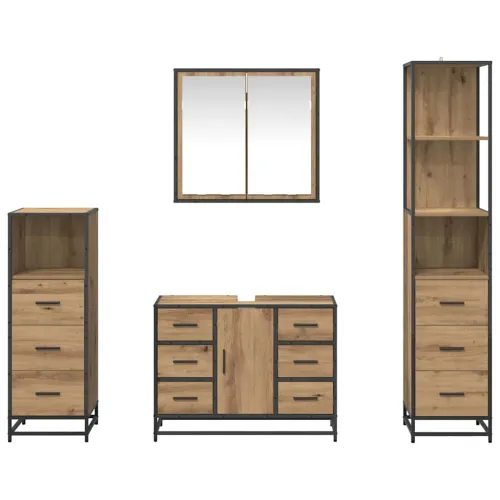 Set namještaja za kupaonicu 4 kom. Umjetnički hrast - hrast artisan Cijena