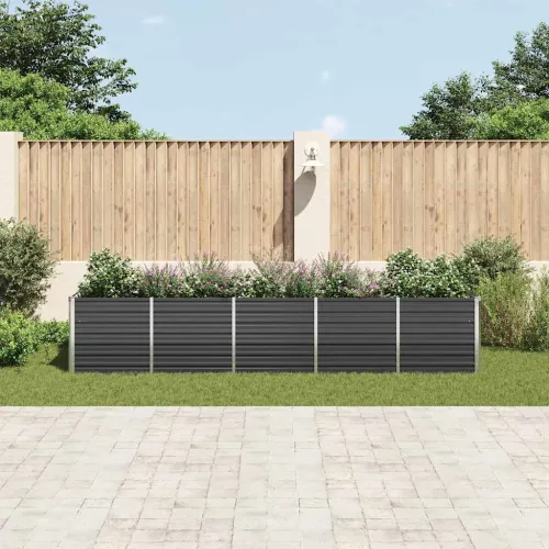 Povišena gredica - Vrtna gredica pocinčani čelik 400x80x77 cm antracit - 400 x 80 x 77 cm Cijena