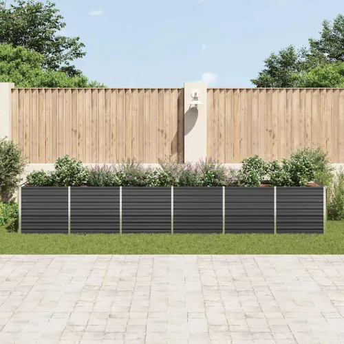 Povišena gredica - Vrtna gredica pocinčani čelik 480x80x77 cm antracit - 480 x 80 x 77 cm Cijena
