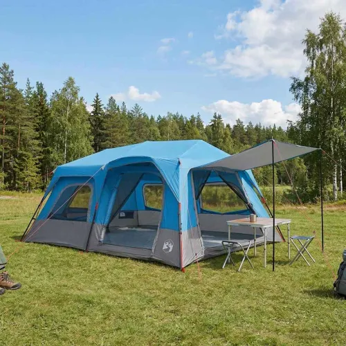 Instant šator 10-osobni Plava 185T Poliester s PU premazom - Plava 10-osobni Cijena