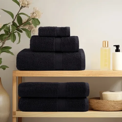 Premium ručnici za ruke SOLUND 4 kom. crni 50x100 cm 600 g/m² - Crna 50 x 100 cm 4 Cijena