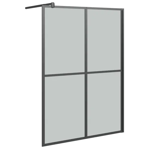 Pregrada za tuš 140 x 195 cm od tamnog kaljenog stakla - Crna 140 x 195 cm Cijena
