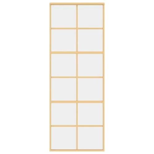 Klizna vrata zlatna 76x205 cm prozirno staklo ESG i aluminij - Zlatno 76 x 205 cm Rešetke 6 x 2 Cijena