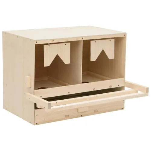 Gnijezdo za kokoši s 2 odjeljka 63x40x45 cm masivna borovina - 63 x 40 x 45 cm Cijena