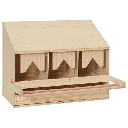 Gnijezdo za nesilice s 3 odjeljka 72x33x54 cm masivna borovina - 72 x 33 x 54 cm Cijena