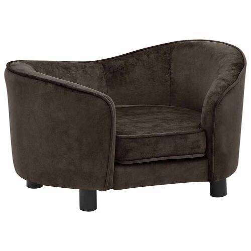 Sofa za pse smeđa 69 x 49 x 40 cm plišana - Smeđa Smeđa Cijena