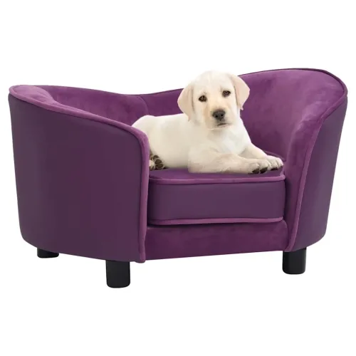 Sofa za pse bordo 69 x 49 x 40 cm od pliša i umjetne kože - Tamno crvena Cijena