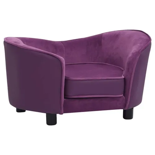 Sofa za pse bordo 69 x 49 x 40 cm od pliša i umjetne kože - Tamno crvena Cijena