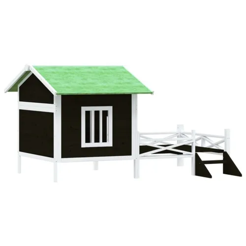 Kućica za pse siva 159 x 120 x 88,5 cm od masivne borovine - Siva Cijena