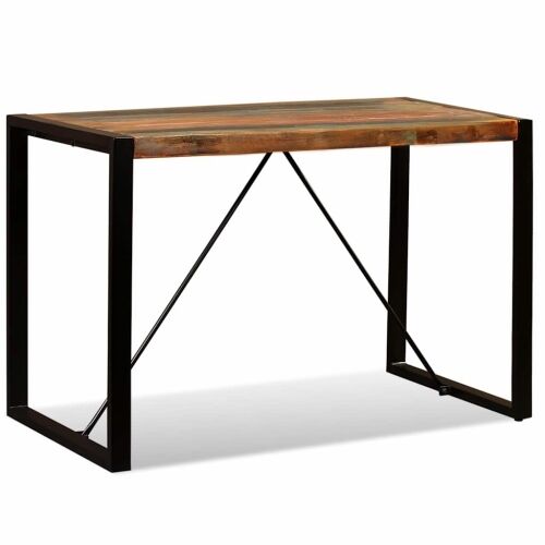 Blagovaonski stol od masivnog obnovljenog drva 120 cm - Crna 120 x 60 x 76 cm 1 masivno obnovljeno drvo Cijena
