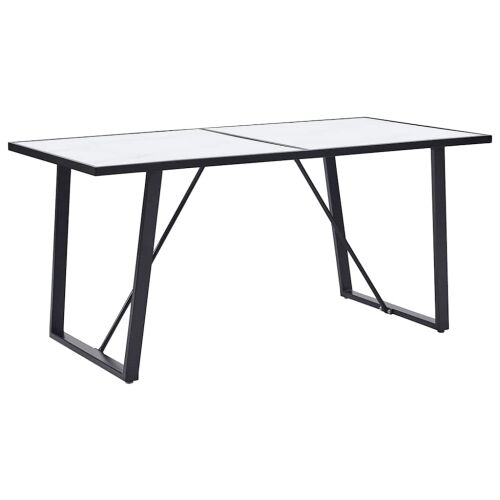 Blagovaonski stol bijeli 160 x 80 x 75 cm od kaljenog stakla - Bijela 160 x 80 x 75 cm 1 Cijena