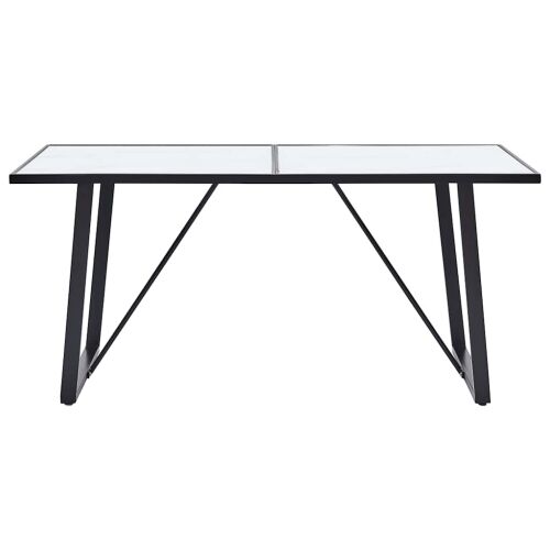 Blagovaonski stol bijeli 160 x 80 x 75 cm od kaljenog stakla - Bijela 160 x 80 x 75 cm 1 Cijena