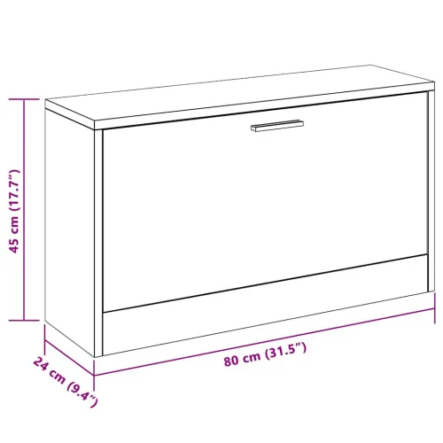 Klupa za odlaganje cipela boja hrasta 80 x 24 x 45 cm - Boja hrasta 1 1 1 Cijena