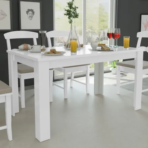 Blagovaonski stol 140 x 80 x 75 cm bijeli - Bijela 1 Cijena