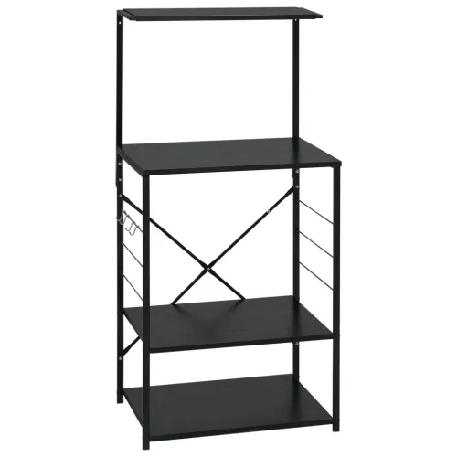 Ormarić za mikrovalnu pećnicu crni 60 x 39,6 x 123 cm drveni - Crna 1 Crna Cijena