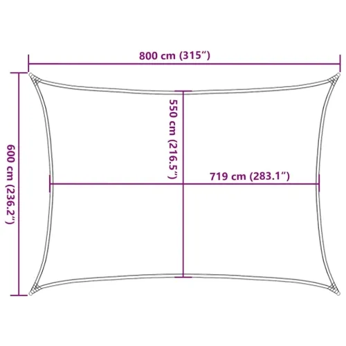 Jedro za zaštitu od sunca 160 g/m² pravokutno žuto 6x8 m HDPE - Žuta 6 x 8 m Cijena