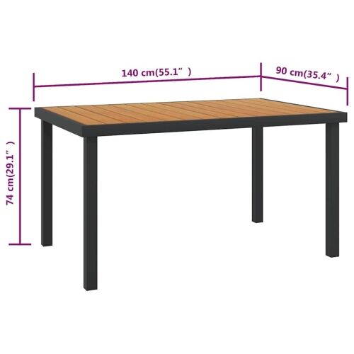 Vrtni stol smeđi 140 x 90 x 74 cm aluminij i WPC - Smeđa 1 Smeđa Cijena