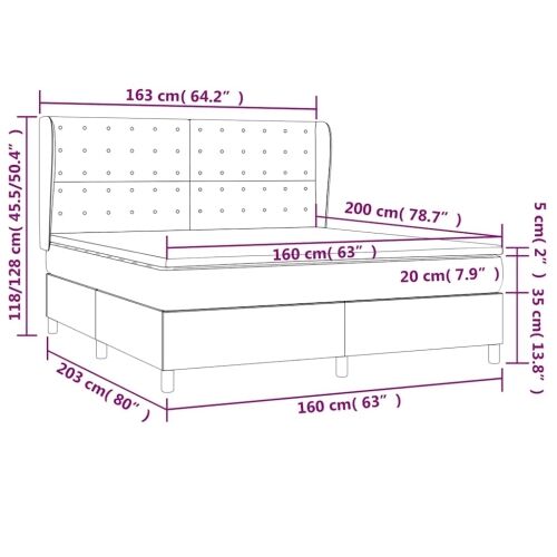Boxspring - Krevet s oprugama i madracem krem 160x200 cm od umjetne kože - Krema 160 x 200 cm gumbi Krema Cijena