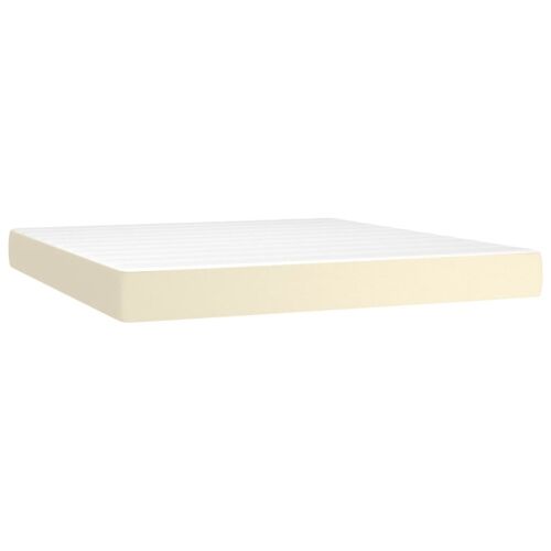 Boxspring - Krevet s oprugama i madracem krem 160x200 cm od umjetne kože - Krema 160 x 200 cm gumbi Krema Cijena