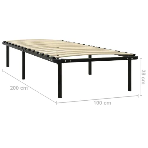 Okvir za krevet crni metalni 100 x 200 cm - 100 x 200 cm Cijena