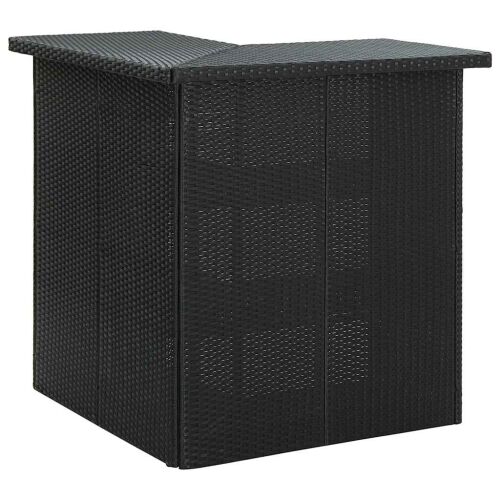 Kutni barski stol crni 100 x 50 x 105 cm od poliratana - Crna 1 Crna Cijena