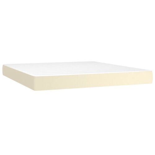Boxspring - Krevet s oprugama i madracem krem 160x200 cm od umjetne kože - Krema 160 x 200 cm gumbi Krema Cijena