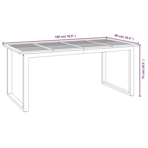 Vrtna garnitura - 7-dijelni vrtni blagovaonski set od bagremovog drva i metala - Crna Dužina stola 180 cm 6 Dužina stola 180 cm Cijena
