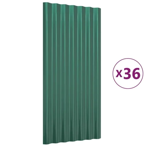 Krovni paneli 36 kom od pocinčanog čelika zeleni 80x36 cm - Zelena 80 x 36 cm 36 Cijena