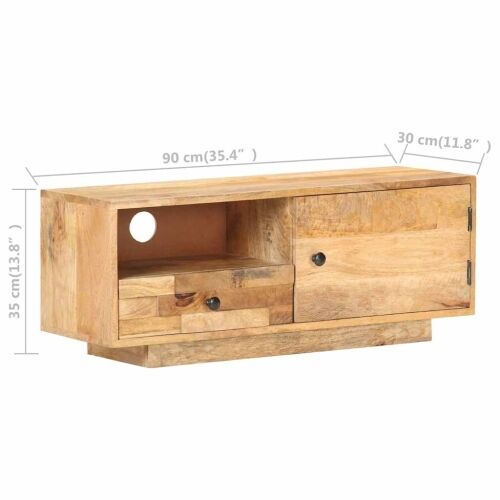 TV ormarić 90 x 30 x 35 cm od masivnog drva manga Cijena