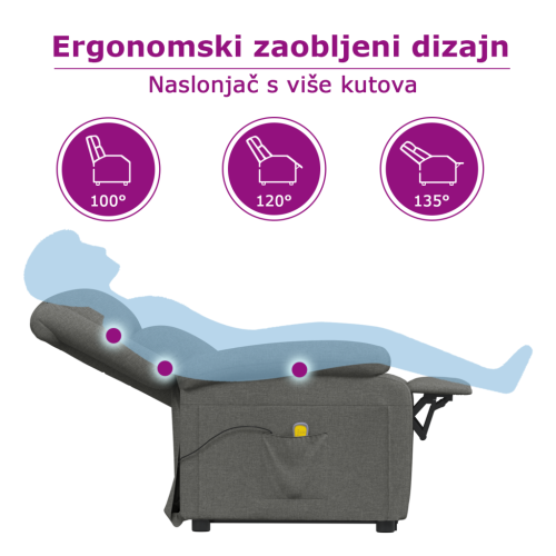 Fotelja na podizanje od umjetne kože crna - Crna 1 Crna Cijena