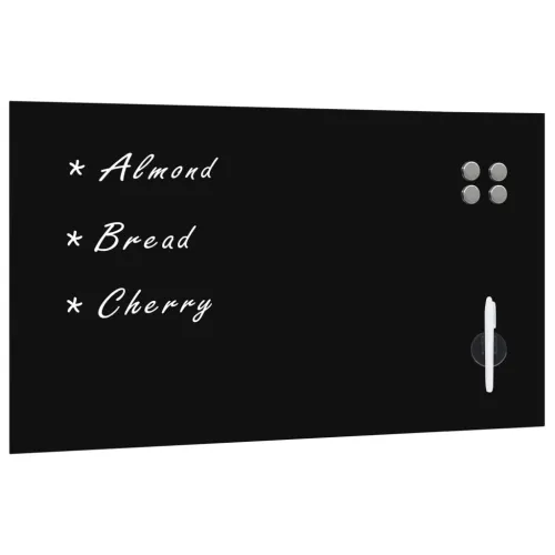 Zidna magnetna ploča od stakla 120 x 60 cm - Crna 120 x 60 cm s dodacima Cijena