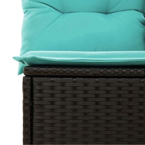 Vrtni set od 10 dijelova s jastucima, crni poliratan - Crna 1 2x corner + 2x sofa + 5x middle + table Crna Cijena