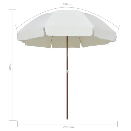 Vrtni suncobran s čeličnim stupom 300 cm boja pijeska - Pijesak 300 cm Cijena