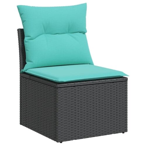 11-dijelni vrtni set s jastucima crni poliratan - Crna 2x corner + 2x sofa + 6x middle + table 1 Crna Cijena