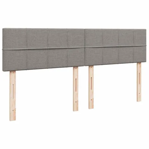 Ottoman krevet s madracima i LED diodama boje taupe 160x200 cm, tkanina - Sivo-smeđa 160 x 200 cm Blok s kvadratima Cijena