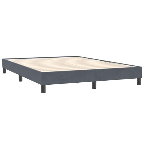 Boxspring - Krevet s oprugama i madracem tamnosivi 160x210 cm baršunasti - Tamno siva 160 x 210 cm Okomite pruge Tamno siva Cijena