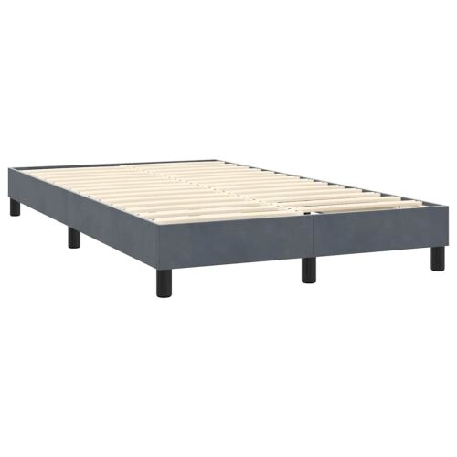 Boxspring - Krevet s oprugama i madracem LED tamnosivi 160x210 cm baršunasti - Tamno siva 160 x 210 cm Okomite pruge Tamno siva Cijena