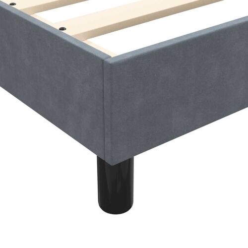 Boxspring - Krevet s oprugama i madracem tamnosivi 160x210 cm baršunasti - Tamno siva 160 x 210 cm Okomite pruge Tamno siva Cijena