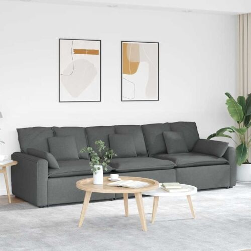 Modularna sofa s jastucima tamno siva - Tamno siva Tamno siva Cijena