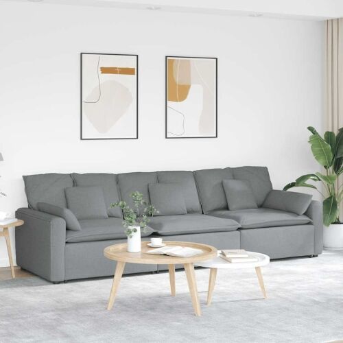 Modularna sofa s jastucima svijetlosiva - Svjetlosiva Svjetlosiva Cijena