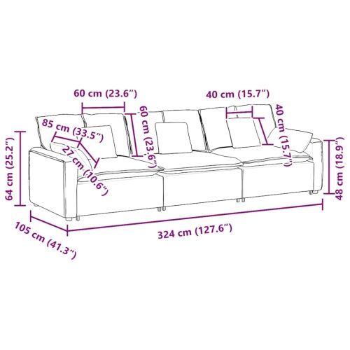 Modularna sofa s jastucima crna - Crna Cijena