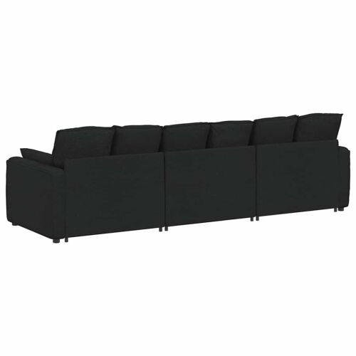 Modularna sofa s jastucima crna - Crna Cijena