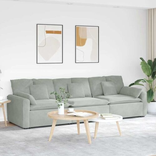 Modularna sofa s jastucima svijetlosiva - Svjetlosiva Svjetlosiva Cijena