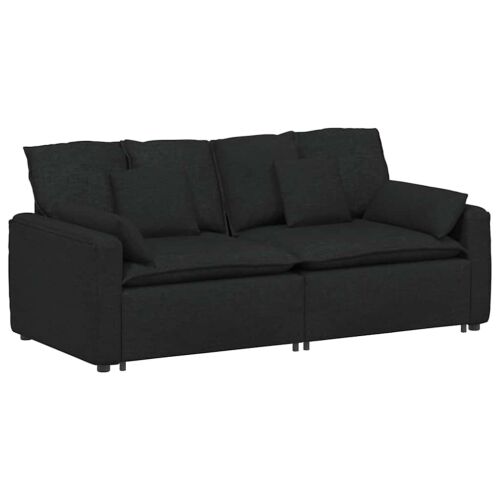 Modularna sofa s jastucima crna - Crna Cijena