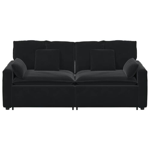 Modularna sofa s jastucima crna - Crna Cijena