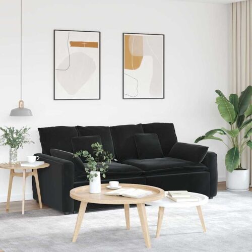 Modularna sofa s jastucima crna - Crna Cijena