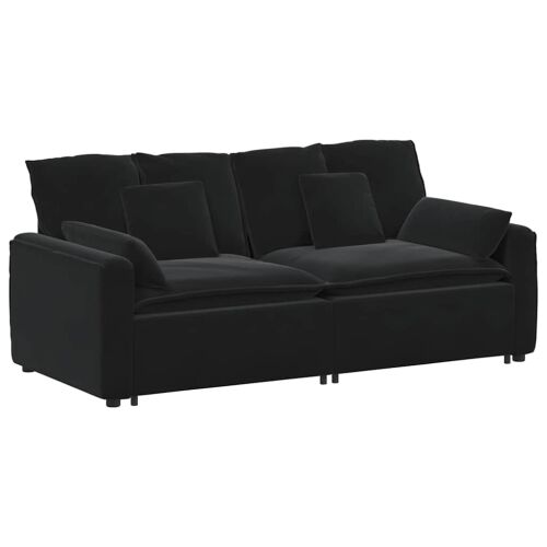 Modularna sofa s jastucima crna - Crna Cijena