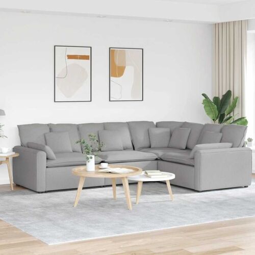 Modularna sofa s jastucima, tkanina, oblak sive boje - Oblačnosiva Oblačnosiva Cijena