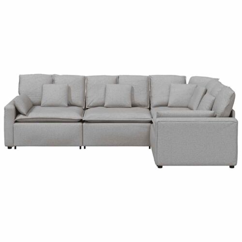 Modularna sofa s jastucima, tkanina, oblak sive boje - Oblačnosiva Oblačnosiva Cijena